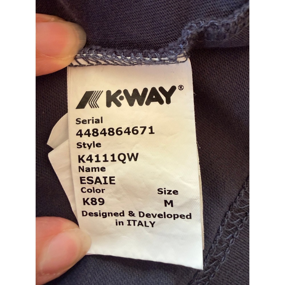 K-Way T-Shirt Men's M Navy Blue Cotton Crew Neck made in Italy - Picture 5 of 8